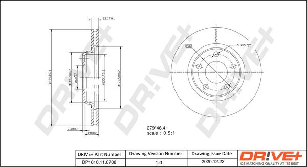 Dr!ve+ DP1010.11.0708 - Brake Disc www.autospares.lv