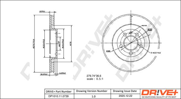 Dr!ve+ DP1010.11.0739 - Bremžu diski www.autospares.lv