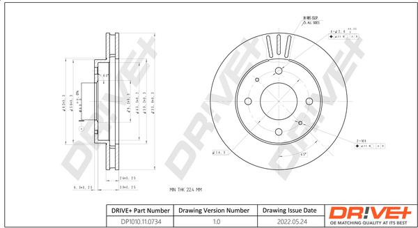 Dr!ve+ DP1010.11.0734 - Тормозной диск www.autospares.lv