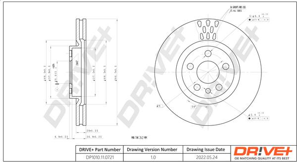 Dr!ve+ DP1010.11.0721 - Bremžu diski www.autospares.lv