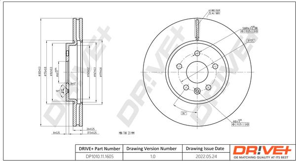 Dr!ve+ DP1010.11.1605 - Bremžu diski www.autospares.lv