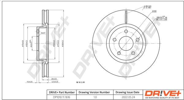 Dr!ve+ DP1010.11.1616 - Brake Disc www.autospares.lv