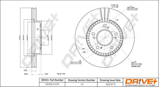 Dr!ve+ DP1010.11.1179 - Bremžu diski www.autospares.lv