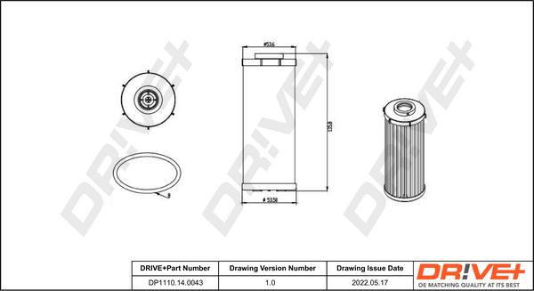 Dr!ve+ DP1110.14.0043 - Hidrofiltrs, Automātiskā pārnesumkārba autospares.lv