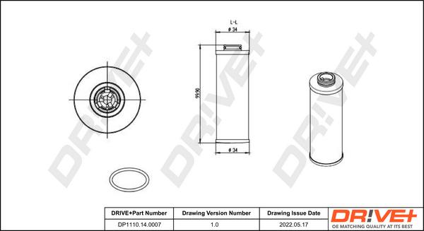 Dr!ve+ DP1110.14.0007 - Hydraulic Filter, automatic transmission www.autospares.lv