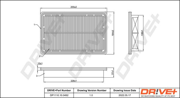 Dr!ve+ DP1110.10.0492 - Gaisa filtrs www.autospares.lv