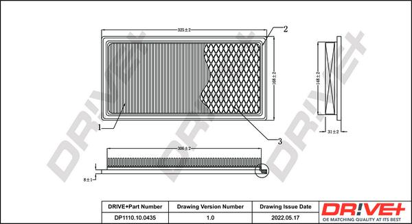 Dr!ve+ DP1110.10.0435 - Gaisa filtrs www.autospares.lv