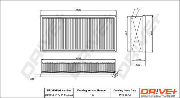 Dr!ve+ DP1110.10.0420 - Gaisa filtrs autospares.lv