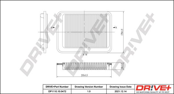 Dr!ve+ DP1110.10.0472 - Gaisa filtrs www.autospares.lv