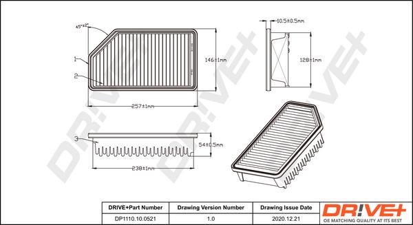 Dr!ve+ DP1110.10.0521 - Gaisa filtrs autospares.lv