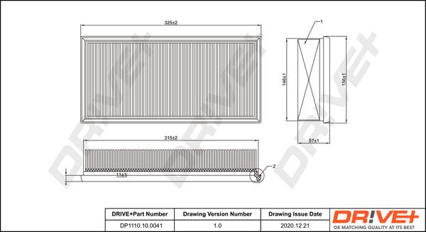 Dr!ve+ DP1110.10.0041 - Gaisa filtrs autospares.lv