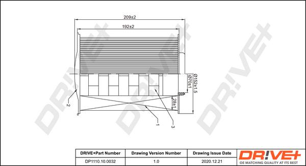 Dr!ve+ DP1110.10.0032 - Gaisa filtrs autospares.lv