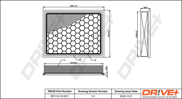 Dr!ve+ DP1110.10.0071 - Gaisa filtrs autospares.lv