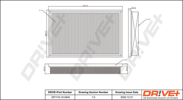 Dr!ve+ DP1110.10.0072 - Gaisa filtrs autospares.lv