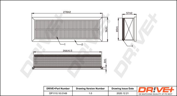 Dr!ve+ DP1110.10.0149 - Воздушный фильтр, двигатель www.autospares.lv