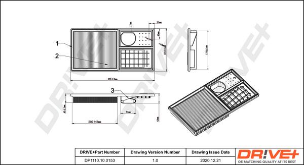 Dr!ve+ DP1110.10.0153 - Gaisa filtrs www.autospares.lv