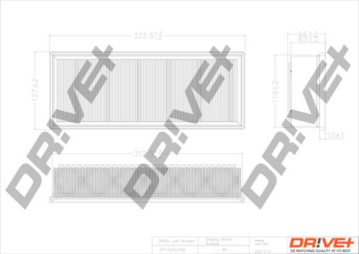 Dr!ve+ DP1110.10.0166 - Air Filter, engine www.autospares.lv