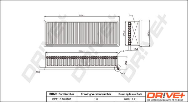 Dr!ve+ DP1110.10.0107 - Gaisa filtrs autospares.lv