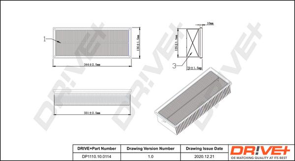 Dr!ve+ DP1110.10.0114 - Air Filter, engine www.autospares.lv