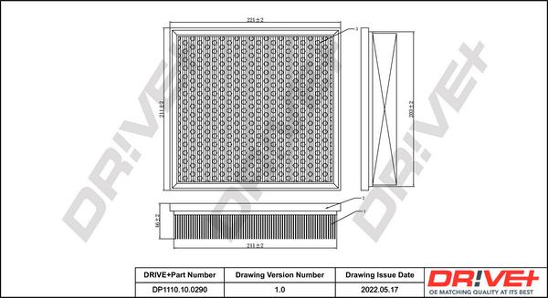 Dr!ve+ DP1110.10.0290 - Gaisa filtrs www.autospares.lv