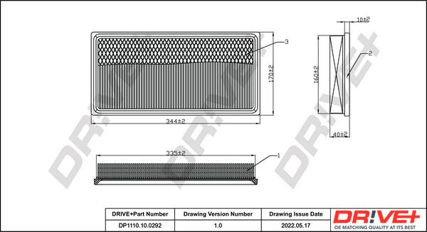 Dr!ve+ DP1110.10.0292 - Gaisa filtrs autospares.lv