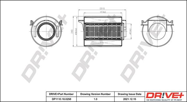 Dr!ve+ DP1110.10.0258 - Gaisa filtrs www.autospares.lv