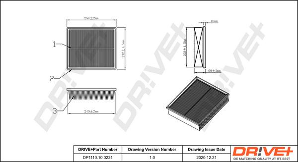 Dr!ve+ DP1110.10.0231 - Gaisa filtrs autospares.lv