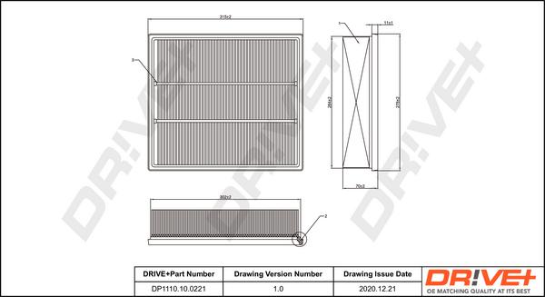 Dr!ve+ DP1110.10.0221 - Gaisa filtrs www.autospares.lv