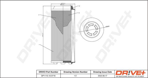 Dr!ve+ DP1110.10.0716 - Gaisa filtrs www.autospares.lv