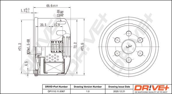 Dr!ve+ DP1110.11.0067 - Eļļas filtrs www.autospares.lv