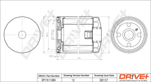 Dr!ve+ DP1110.11.0004 - Eļļas filtrs www.autospares.lv