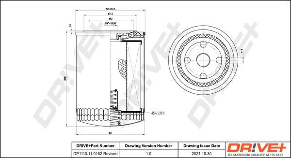 Dr!ve+ DP1110.11.0182 - Масляный фильтр www.autospares.lv