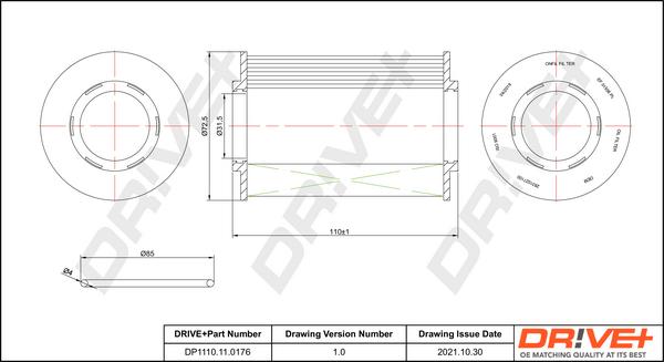 Dr!ve+ DP1110.11.0176 - Eļļas filtrs www.autospares.lv