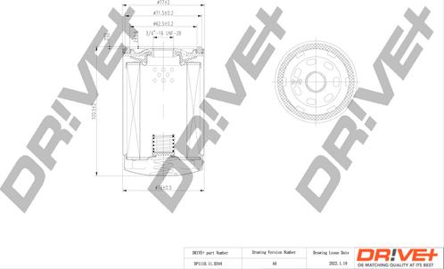 Dr!ve+ DP1110.11.0344 - Eļļas filtrs www.autospares.lv