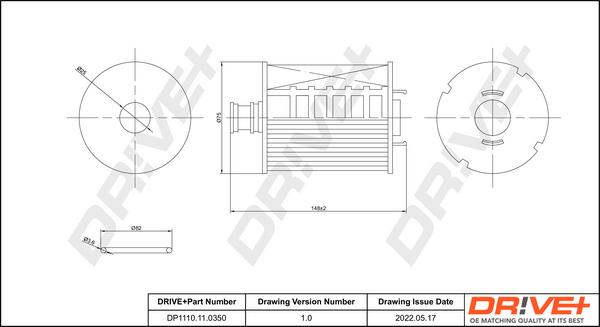 Dr!ve+ DP1110.11.0350 - Eļļas filtrs www.autospares.lv