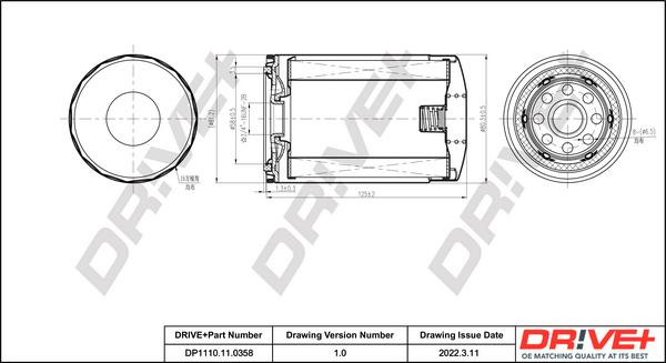 Dr!ve+ DP1110.11.0358 - Eļļas filtrs autospares.lv