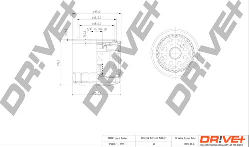 Dr!ve+ DP1110.11.0303 - Eļļas filtrs www.autospares.lv