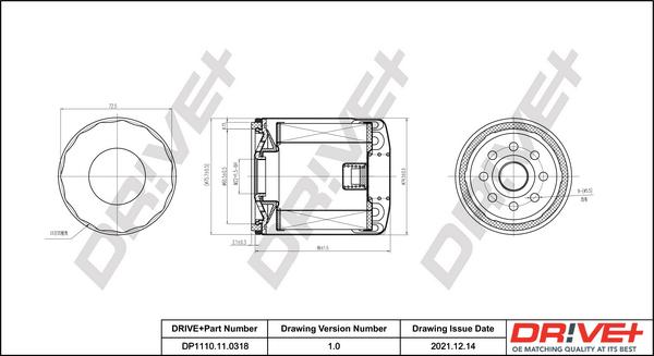 Dr!ve+ DP1110.11.0318 - Eļļas filtrs www.autospares.lv