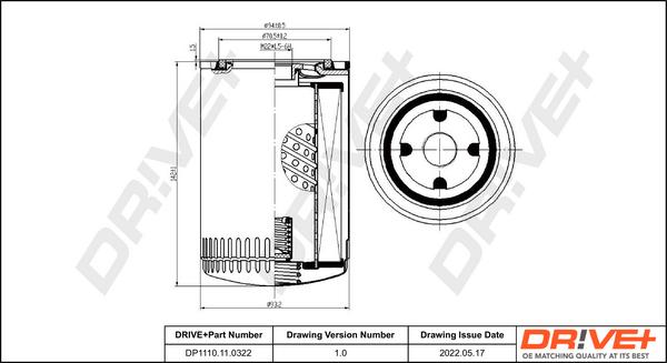 Dr!ve+ DP1110.11.0322 - Eļļas filtrs www.autospares.lv