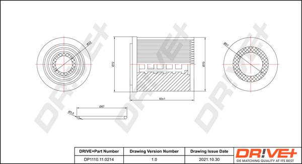 Dr!ve+ DP1110.11.0214 - Eļļas filtrs www.autospares.lv