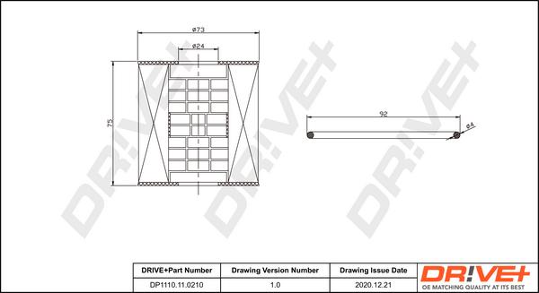 Dr!ve+ DP1110.11.0210 - Eļļas filtrs www.autospares.lv