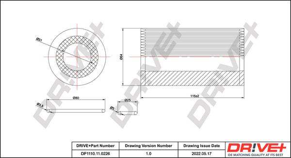 Dr!ve+ DP1110.11.0226 - Oil Filter www.autospares.lv