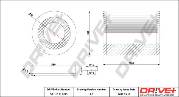 Dr!ve+ DP1110.11.0223 - Eļļas filtrs www.autospares.lv