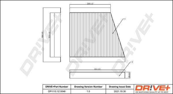 Dr!ve+ DP1110120048 - Filtrs, Salona telpas gaiss autospares.lv