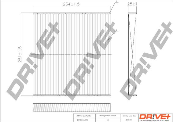 Dr!ve+ DP1110.12.0054 - Filtrs, Salona telpas gaiss autospares.lv