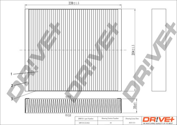 Dr!ve+ DP1110.12.0061 - Filtrs, Salona telpas gaiss www.autospares.lv