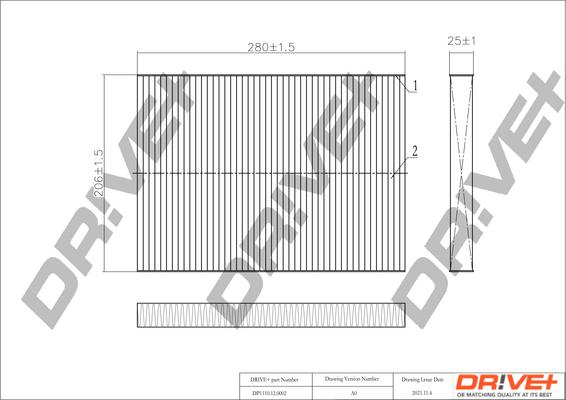 Dr!ve+ DP1110.12.0002 - Filtrs, Salona telpas gaiss www.autospares.lv