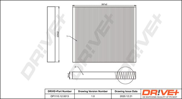 Dr!ve+ DP1110.12.0013 - Filter, interior air www.autospares.lv