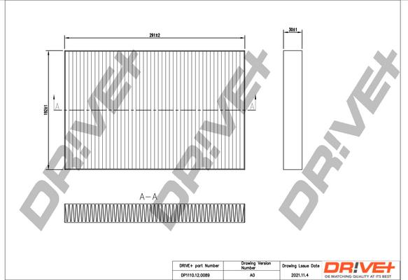 Dr!ve+ DP1110.12.0089 - Filtrs, Salona telpas gaiss autospares.lv