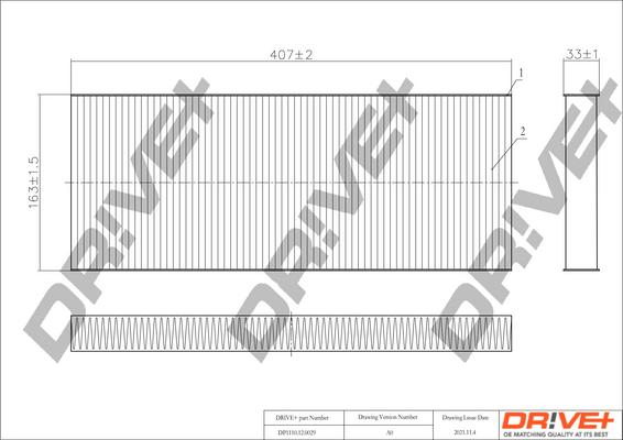 Dr!ve+ DP1110.12.0029 - Filtrs, Salona telpas gaiss www.autospares.lv